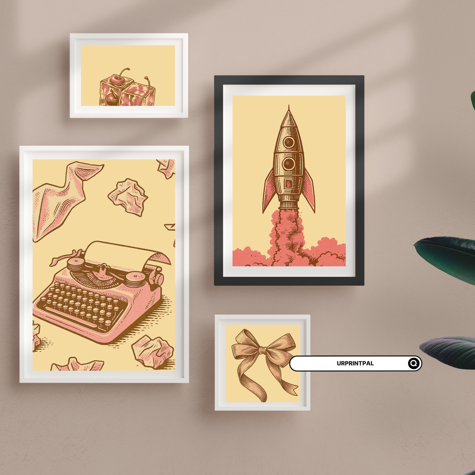 Retro Writer Wall Art Set