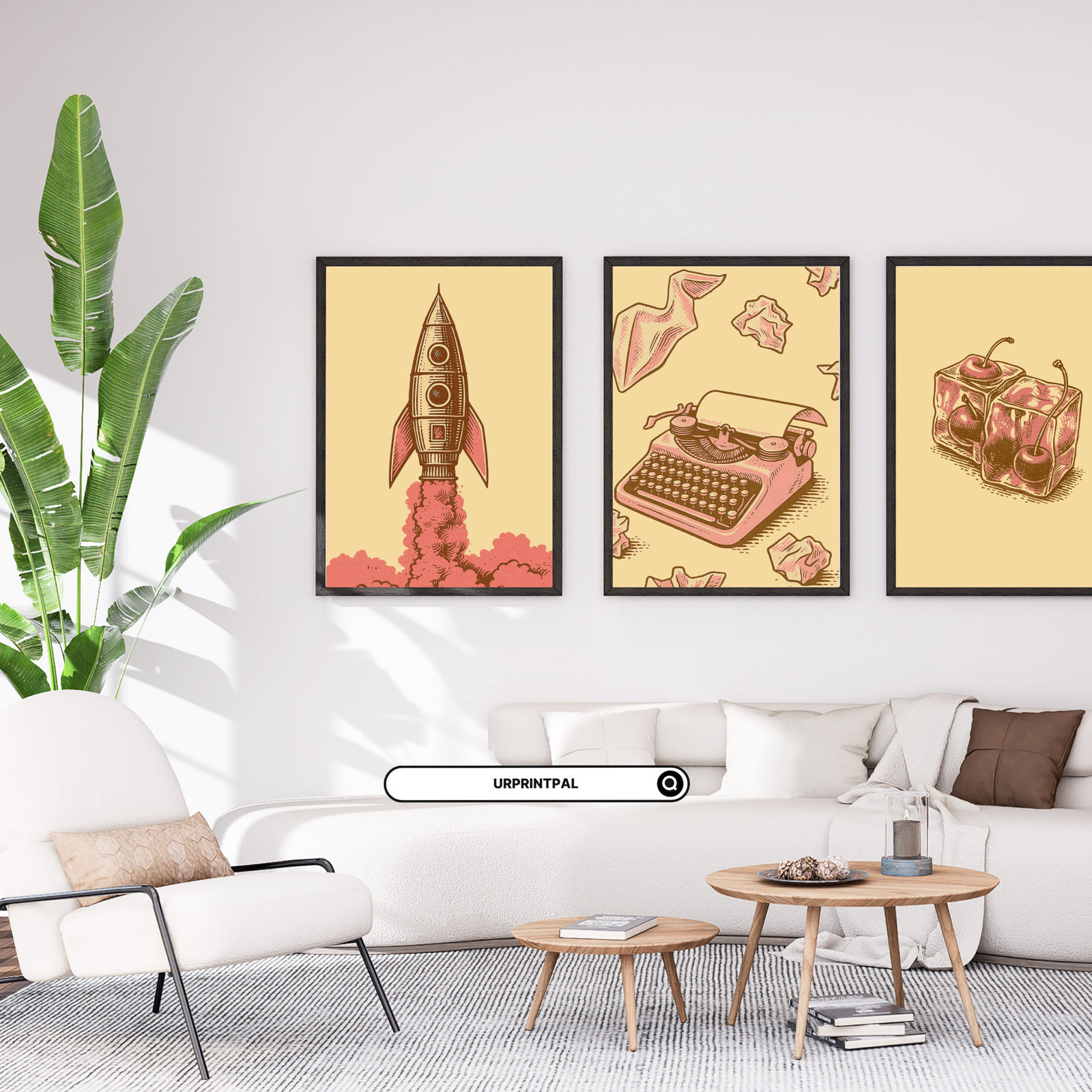 Retro Writer Wall Art Set - Image 2