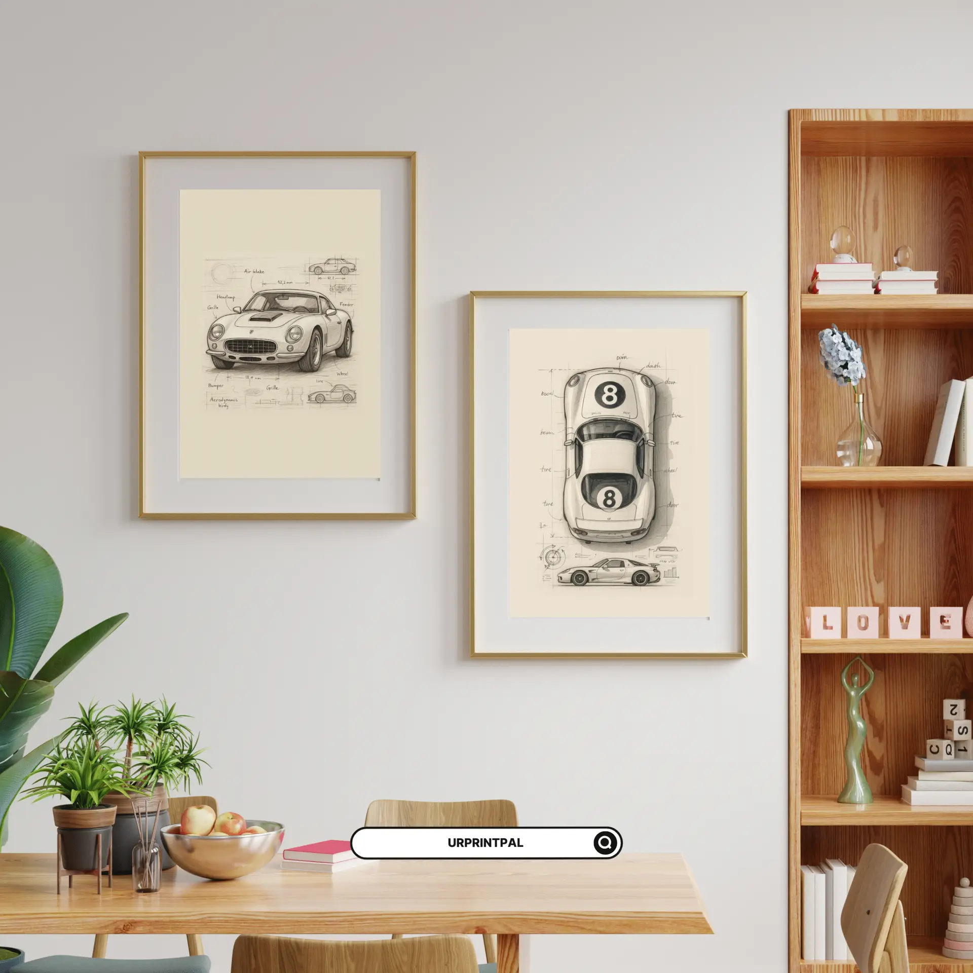 Vintage Car Blueprint
