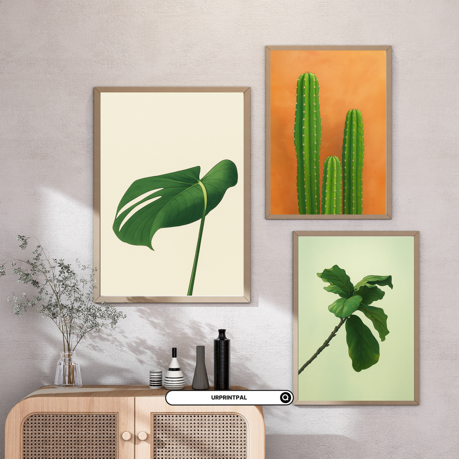 Tropical Leaf Wall Art Set