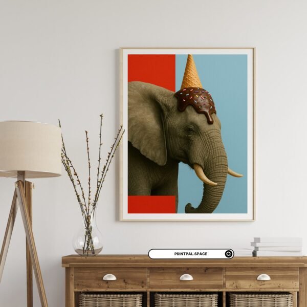 Brain, Desert & Elephant Abstract Poster - Image 2
