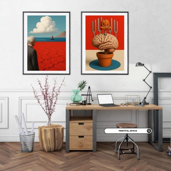 Brain, Desert & Elephant Abstract Poster - Image 4